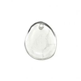 Colgante Agujero Rodado Plano  Cuarzo Cristal